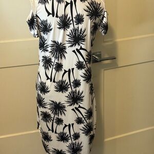 Black and White Palm Print Dress